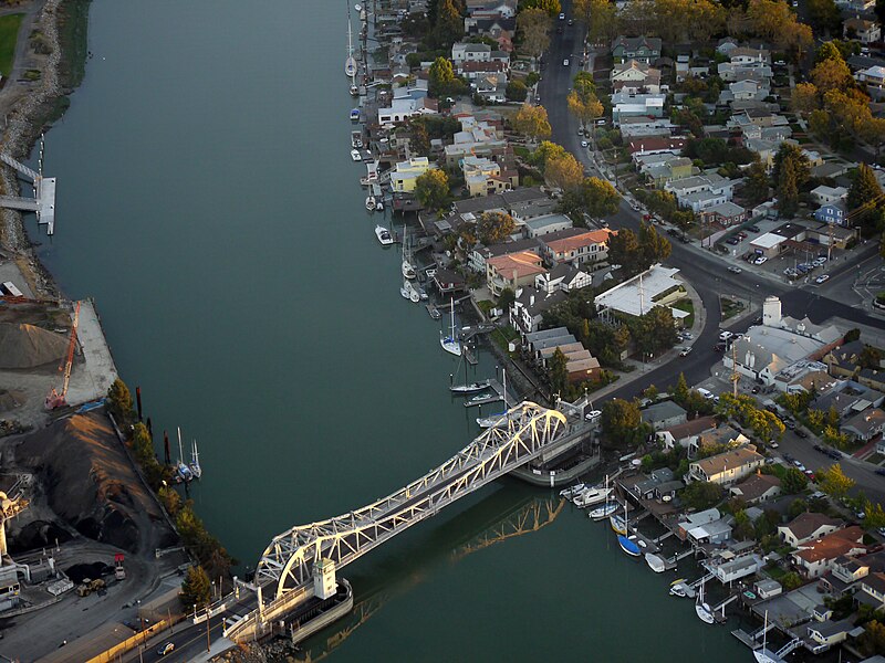 File:High St Bridge aerial view - Alameda-Oakland, CA (2010).jpg