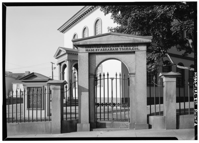 File:Historic American Buildings Survey, June, 1971 VIEW OF ENTRANCE GATE. - Touro Synagogue, Congregation Jeshuat Israel, 85 Touro Street, Newport, Newport County, RI HABS RI,3-NEWP,29-2.tif