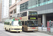 A public light bus (left) and a double-decker bus (right) in Hong Kong. HongKong-Bus&Minibus.png