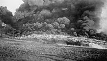 Flame jet shot from a Livens Large Gallery Flame Projector IWM-Q-14938-British-Flame-Projector.jpg