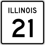 Illinois State Route 21 road sign