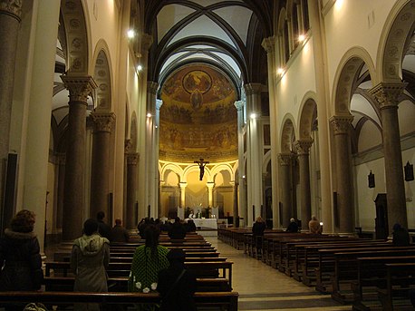 The interior of the church. Interieur eglise Ognissanti de Rome.JPG