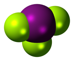 Modèle moléculaire du trifluorure d'iode