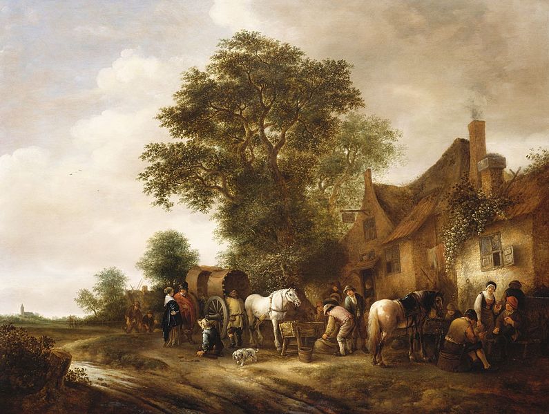 File:Isaac van Ostade - Travellers Outside an Inn - 1647 - RCIN 405216.jpg