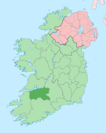 Comté de Limerick en vert sombre, Irlande en vert clair.