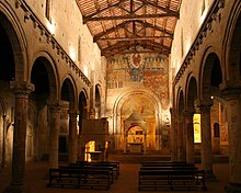 Interior of Santa Maria Maggiore Italy Lazio Tuscania SantaMaria navata.jpg
