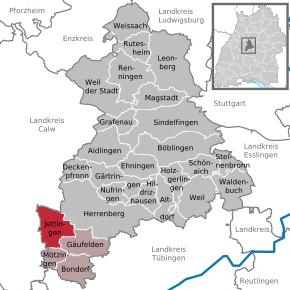 Poziția localității Jettingen