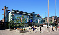 Entrance from Narinkkatori to the Kamppi shopping center, the new underground bus terminal and metro station are located underneath the building. Kamppi Center II.jpg