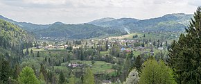 Панорама села Космач в мае 2020 года