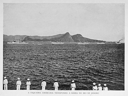 12 January 1908 – Arrival at Rio de Janeiro – Fleet enters Guanabara Bay