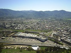 Centre-ville de La Calera depuis les collines