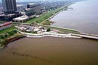 The Lake Pontchartrain Causeway where it hits the South Shore in Metairie