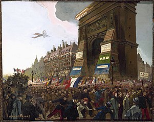 Le boulevard et la porte de Saint-Denis, le 11 novembre 1918