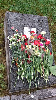 Miniatuur voor Bestand:Lilled ja pärjad venekeelsete kirjadega Teises maailmasõjas Nõukogude poolel langenute monumendi juures Raadil, 14. mai 2014 (2).jpg