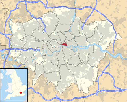 Location of the City of London area in London