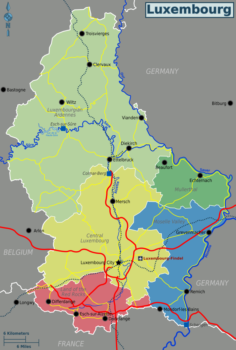 Карта достопримечательностей люксембурга