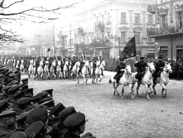 Soviet cavalry parade after the capitulation of Lwów