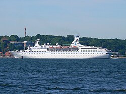 The Astor on the Kiel Fjord entering the Kiel Canal