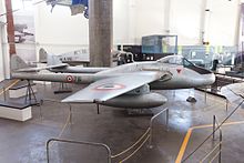 Il Macchi DH 100 Vampire al Museo nazionale della scienza e della tecnologia Leonardo da Vinci di Milano.