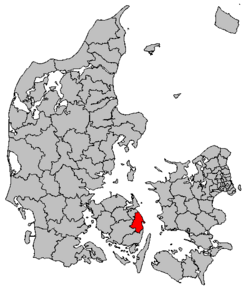 Kart over Nyborg kommune