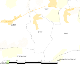 Mapa obce Effry
