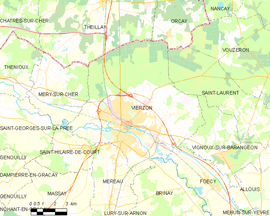 Mapa obce Vierzon