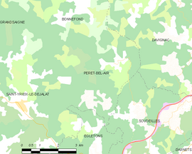 Mapa obce Péret-Bel-Air