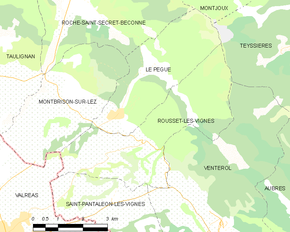 Poziția localității Rousset-les-Vignes