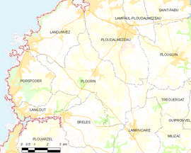 Mapa obce Plourin