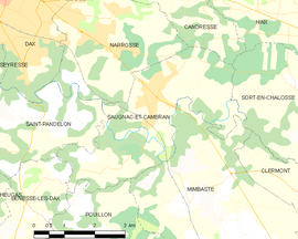Mapa obce Saugnac-et-Cambran