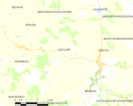 Mapa obce Moulinet