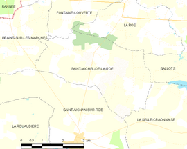 Mapa obce Saint-Michel-de-la-Roë