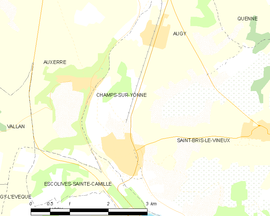 Mapa obce Champs-sur-Yonne