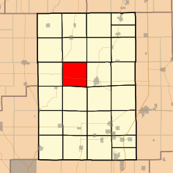 Bird Township, Macoupin County, Illinois.svg'yi vurgulayan harita