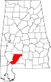 Carte d'état mettant en évidence le comté de Monroe