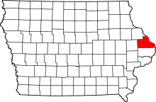 Harta e Jackson County në Iowa