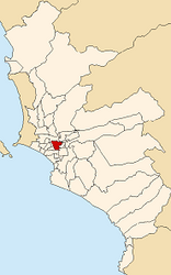 Localisation du district dans la province de Lima