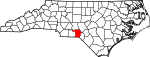 Mapa del estado que destaca el condado de Richmond