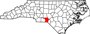 Map of North Carolina highlighting Richmond County