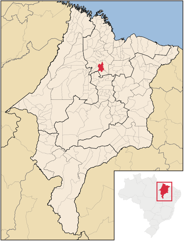 Localização de Vitória do Mearim no Maranhão