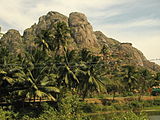Maruthuvazhmalai (or medicinal) Hill, near Kanyakumari. Legend has it that God Hanuman dropped the hill while flying to Lanka to save sita.