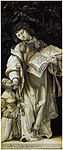 Cyriacus av Rom var en romersk diakon som led martyrdöden år 303. Grünewalds målning är daterad till 1509–1510 och är 99 x 43 cm stor. Städelsches Kunstinstitut.
