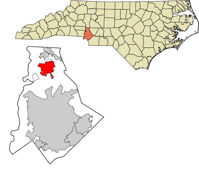 Localização no condado de Mecklenburg