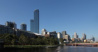 Melbourne Rialto Towers in Northbank of the Yarra River