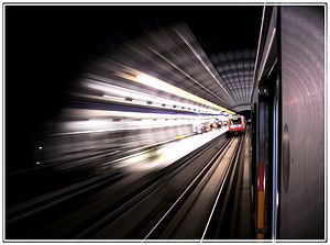 Trains at Trinidad metro station