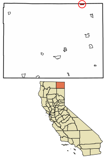 Modoc County California, beépített és be nem épített területek New Pine Creek kiemelve 0651168.svg