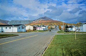 Stadsgezicht van de Canadese stad Murdochville