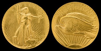 NNC-US-1907-G$20-Saint Gaudens (Roman, ultra high relief, wire edge)