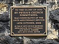 English: A plaque commemorating the 125th anniversary of St Peter's Anglican church at Nimmitabel, New South Wales