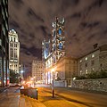 * Nomination Notre-Dame Basilica, Montreal. --ArildV 08:12, 17 September 2017 (UTC) * Promotion Dust spot near the top margin, above the further spire of the church. And what are the weird undulating shapes above the sidewalk, next to the wall beyond the steps in the foreground? -- Ikan Kekek 09:54, 17 September 2017 (UTC) Dust spot removed. I am not sure I understand your second comment, its some blurred people.--ArildV 19:59, 20 September 2017 (UTC) Thanks. Those don't look like ghosts, though. People turned into luminous, wavy curves? -- Ikan Kekek 20:10, 21 September 2017 (UTC)  CommentI have no other explanation, they are there in the original raw file (no strange post-processing).--ArildV 22:04, 24 September 2017 (UTC) Thanks for checking. Well, it's a mystery, but overall, the quality is good, so  Support. -- Ikan Kekek 22:28, 24 September 2017 (UTC)